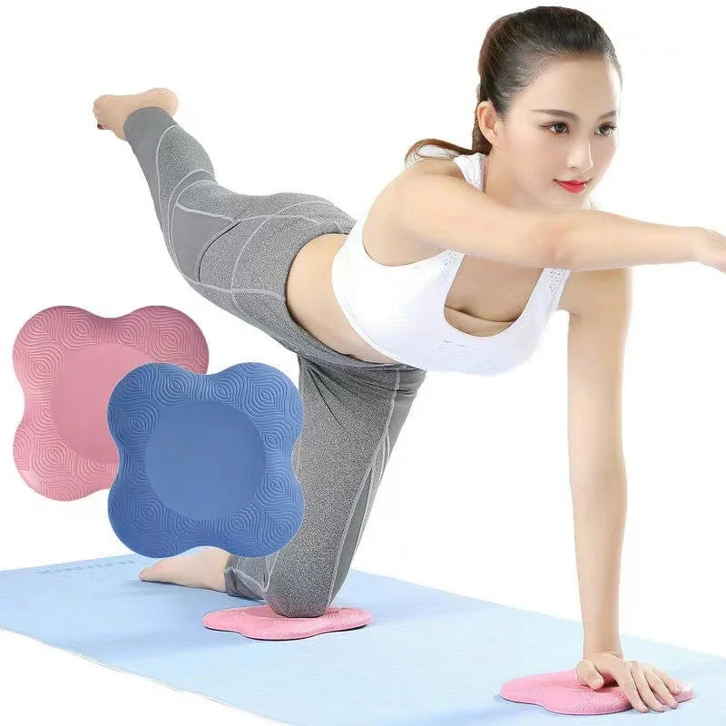 2Pc Pilates Knee Pad Wrist Hand Protective Pad Non-Slip Yoga Mat Solid Color Soft TPE Foam Flat Support Pad Fitness Accessories